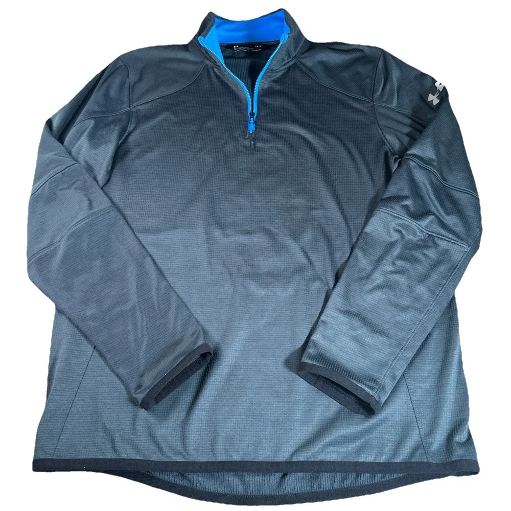 Under Armour 1/4 Zip‎ Men's L Cold Gear Reactor Gray Fitted Pullover Fleece